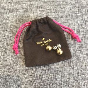 Kate Spade Gold and Silver Ball Reversible Post Earrings